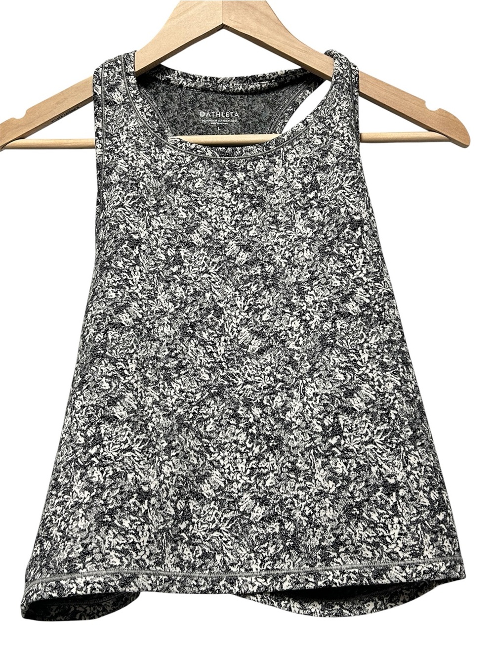 Athleta Black & White Marled High-Neck Tank